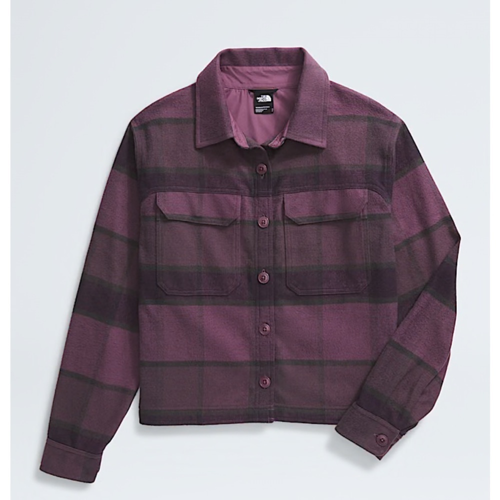 THE NORTH FACE Women’s Valley Flannel Button Down Shacket Midnight Mauve XXL - Picture 2 of 10